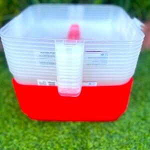 SUREFRESH Plastic Cupcake Containers with Lids, Reusable BPA Free Set of 4, New